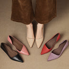 Orlisse Leather Kitten Heel Shoes