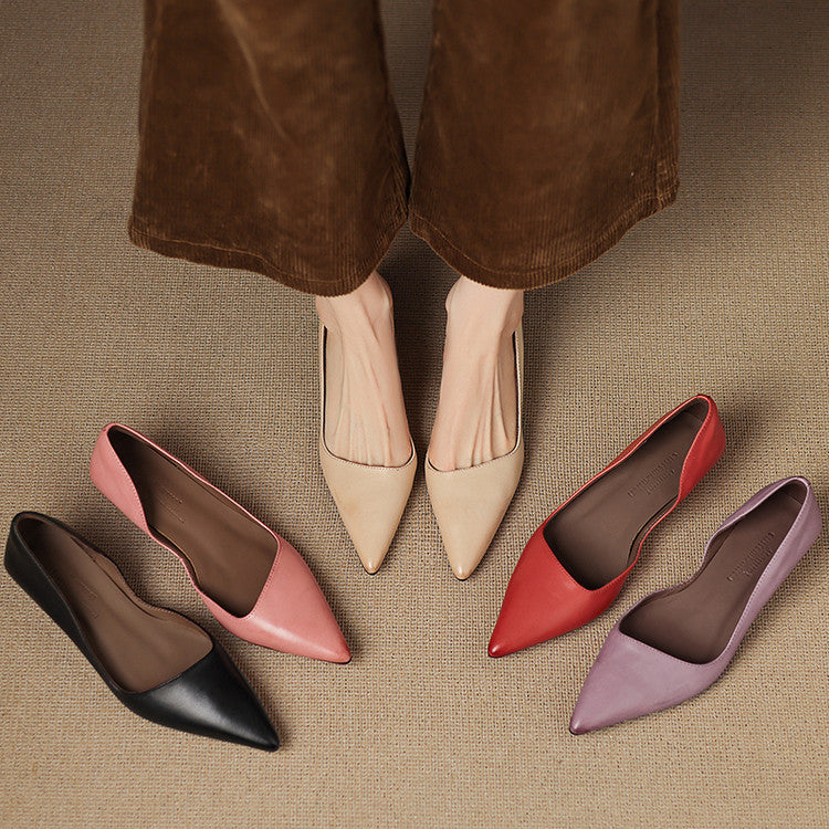 Orlisse Leather Kitten Heel Shoes