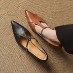Aveline Leather T-Strap Heels