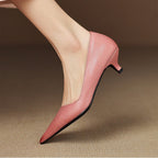 Orlisse Leather Kitten Heel Shoes