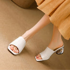 Virelle Curve Leder-Absatzmules