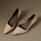 Orlisse Leather Kitten Heel Shoes