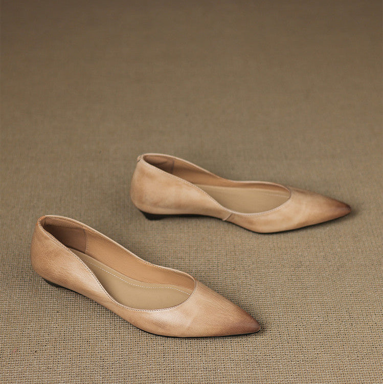 Arla Genuine Leather Ballerina Flats