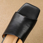 Virelle Curve Leder-Absatzmules
