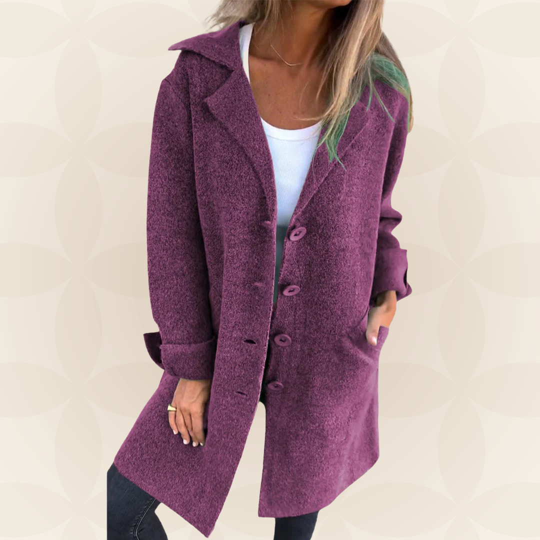 Sofia – Weiche Stoffjacke mit Knopfverschluss