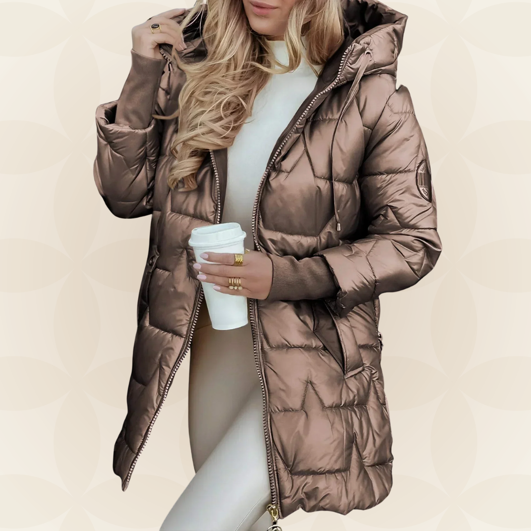 Noor – Funkelnde Winterjacke mit Kapuze