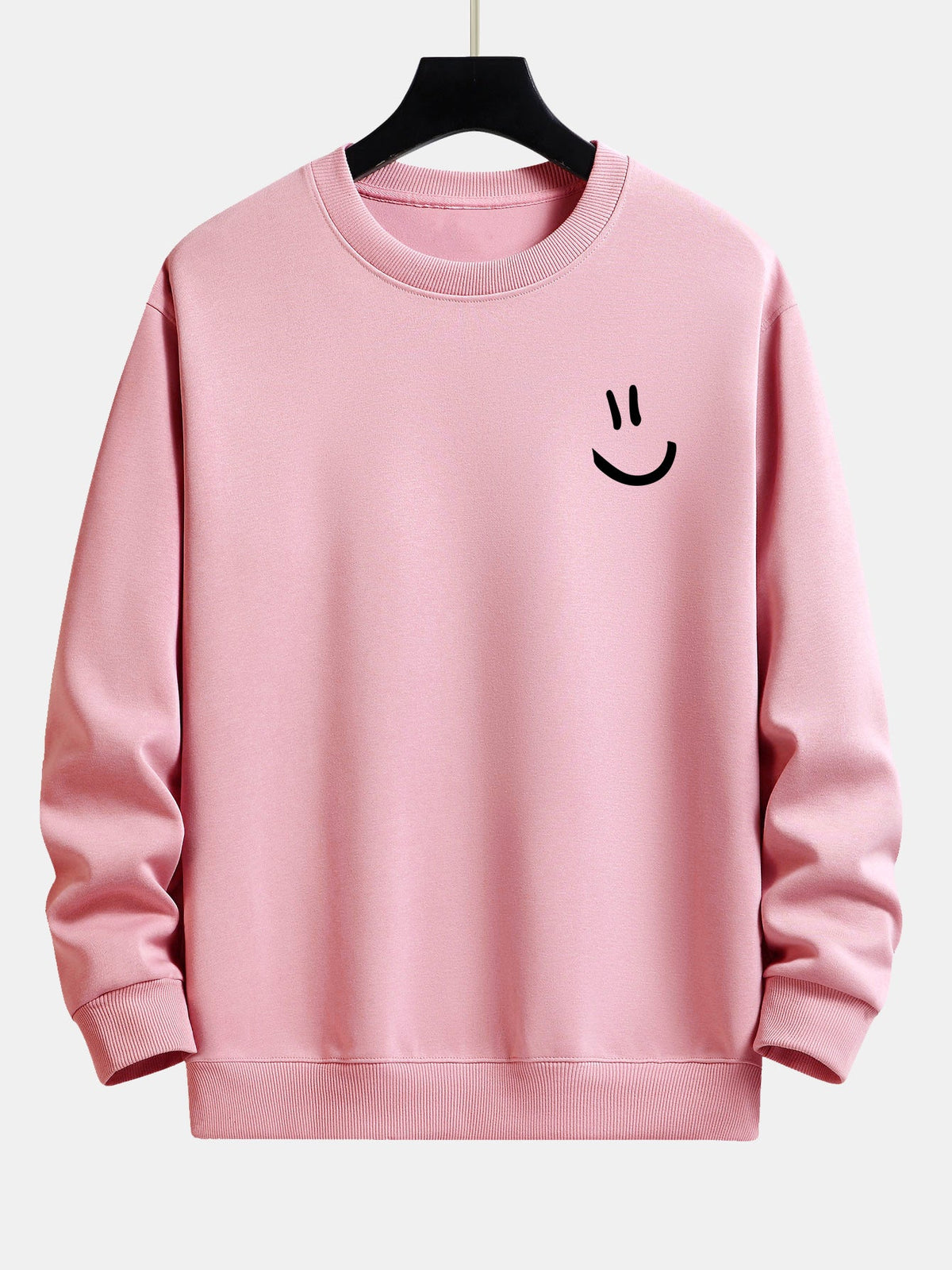 Entspannt geschnittenes Sweatshirt mit Smiley-Gesicht Druck
