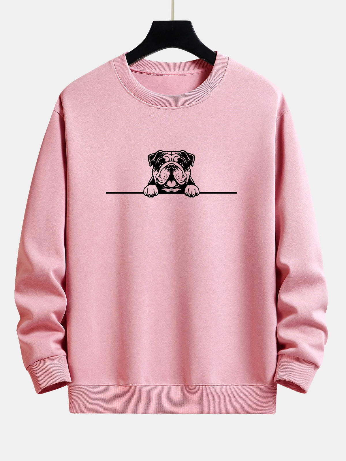 Entspanntes Sweatshirt mit Druck eines lauernden Bulldoggen