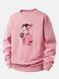 Bequemer Sweatshirt mit Pink Panther Motiv