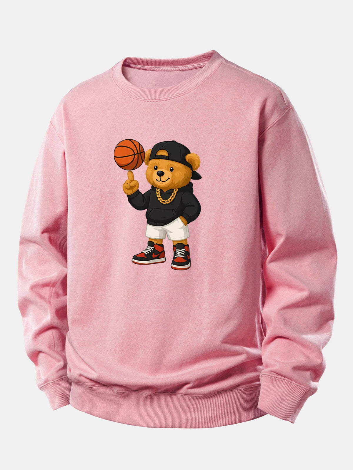 Bequemes Sweatshirt mit Basketball-Bären-Motiv