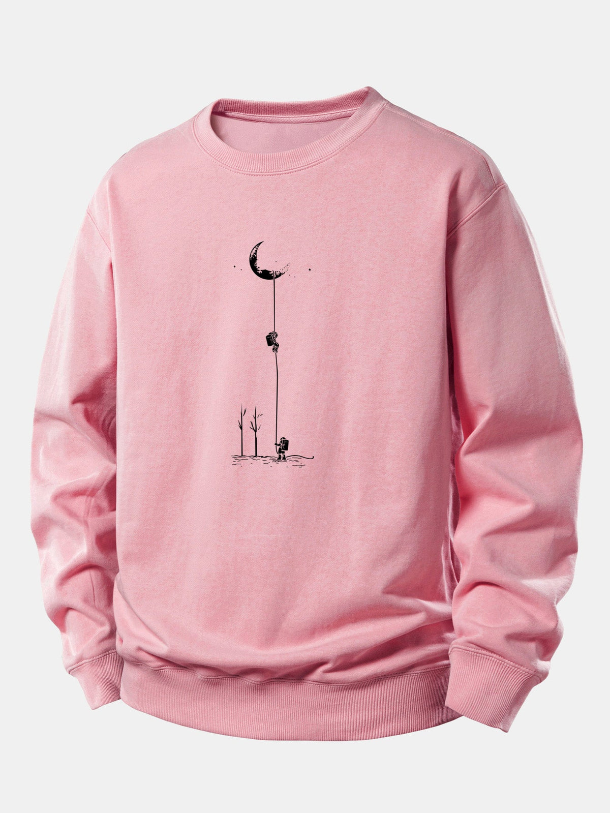 Entspannte Sweatshirt mit Mond-Astronauten-Motiv