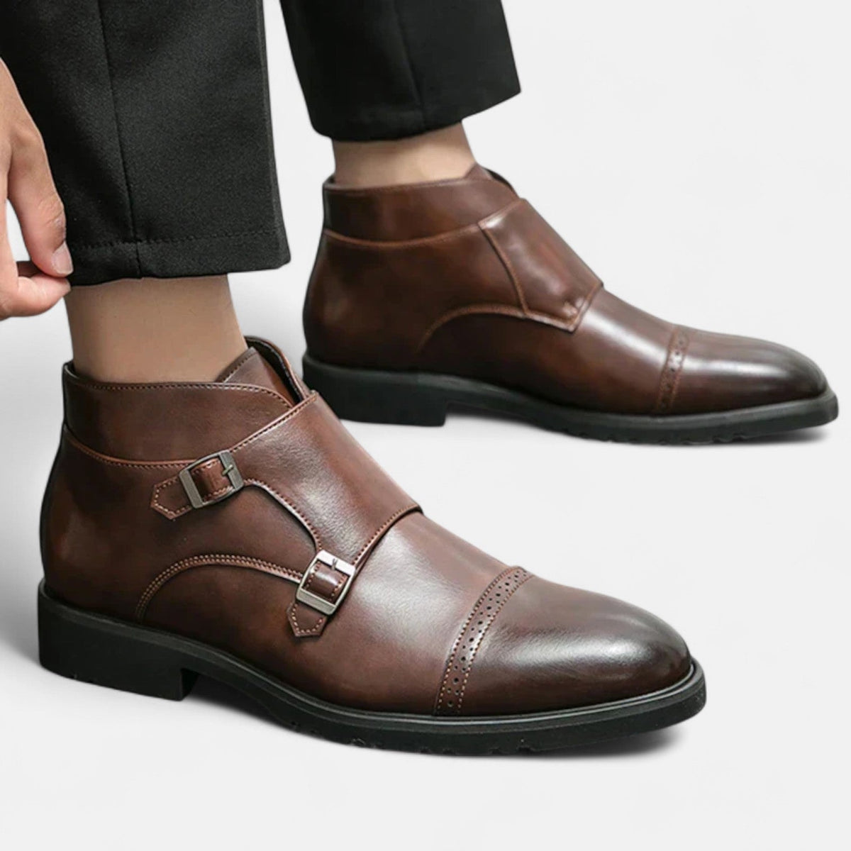 Patrizio™ | Herren Monk Strap Stiefeletten aus hochwertigem Ecopelle