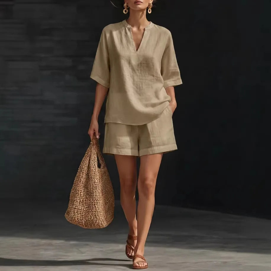 Melanie - Komfortables Sommer-Set mit Bluse und Shorts