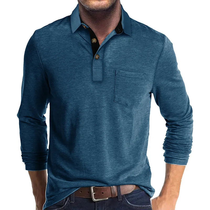 Jörg | Herren Langarmshirt in einfarbigem Design