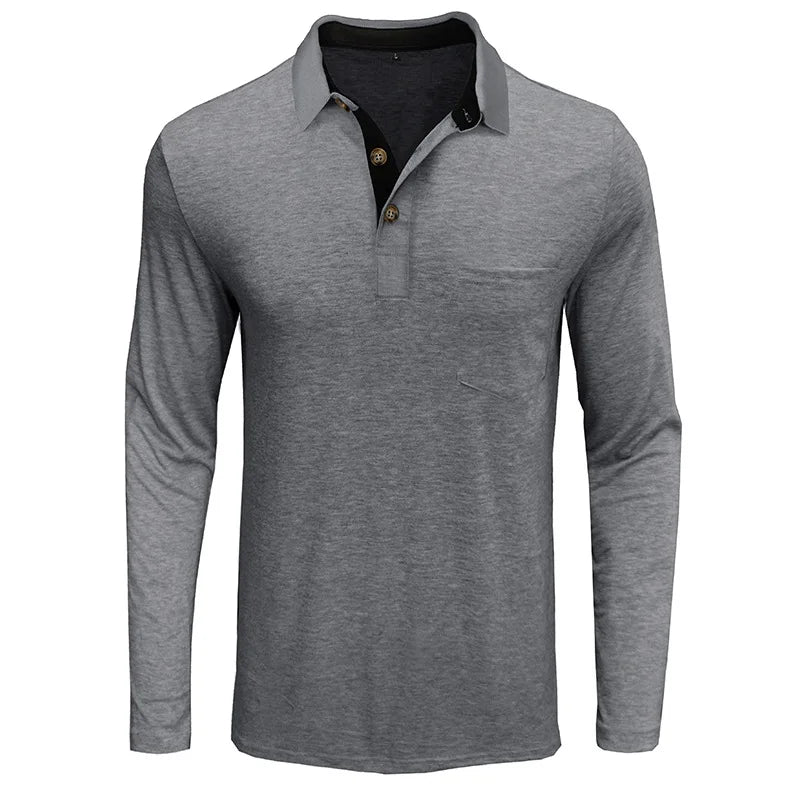 Jörg | Herren Langarmshirt in einfarbigem Design