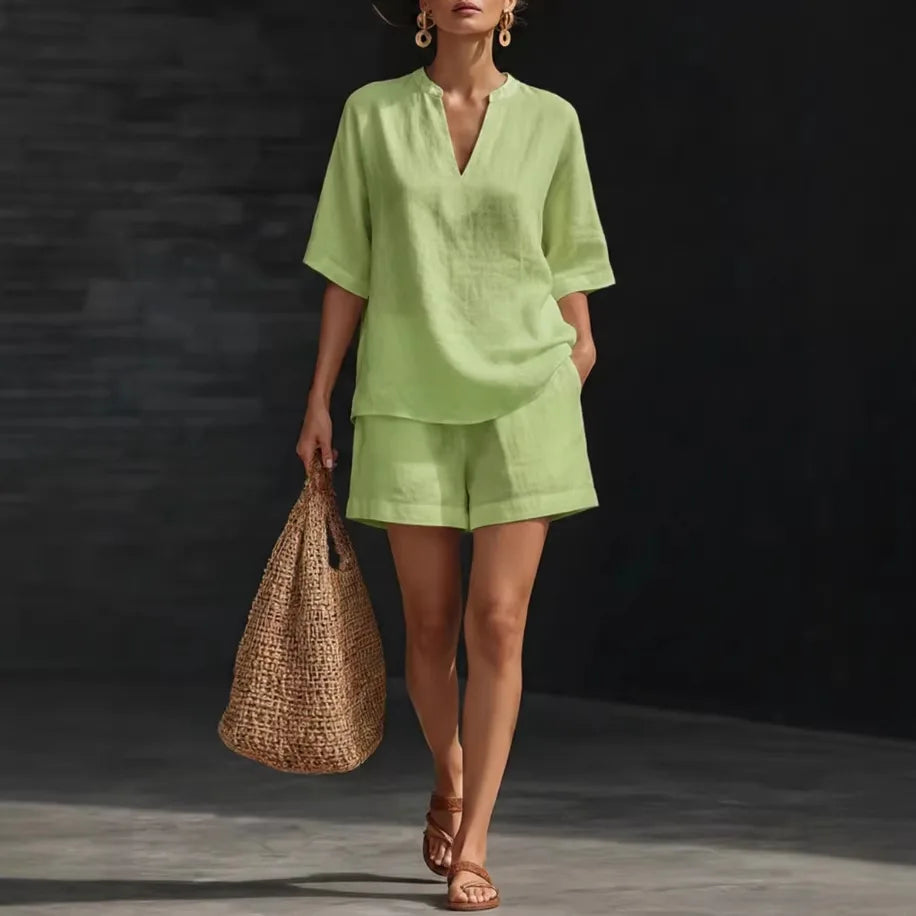 Melanie - Komfortables Sommer-Set mit Bluse und Shorts