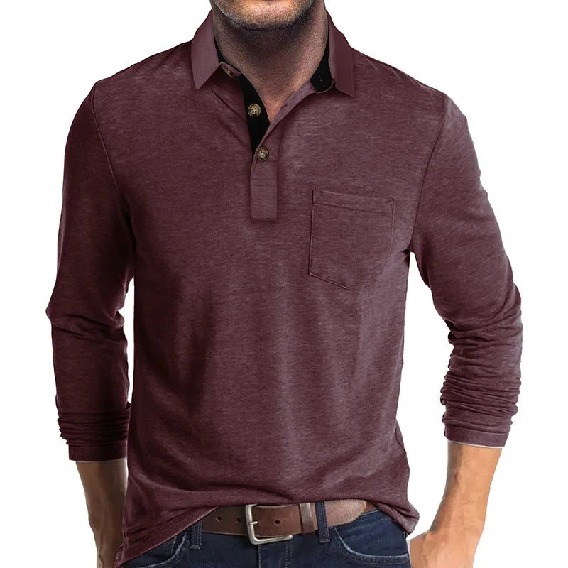 Jörg | Herren Langarmshirt in einfarbigem Design