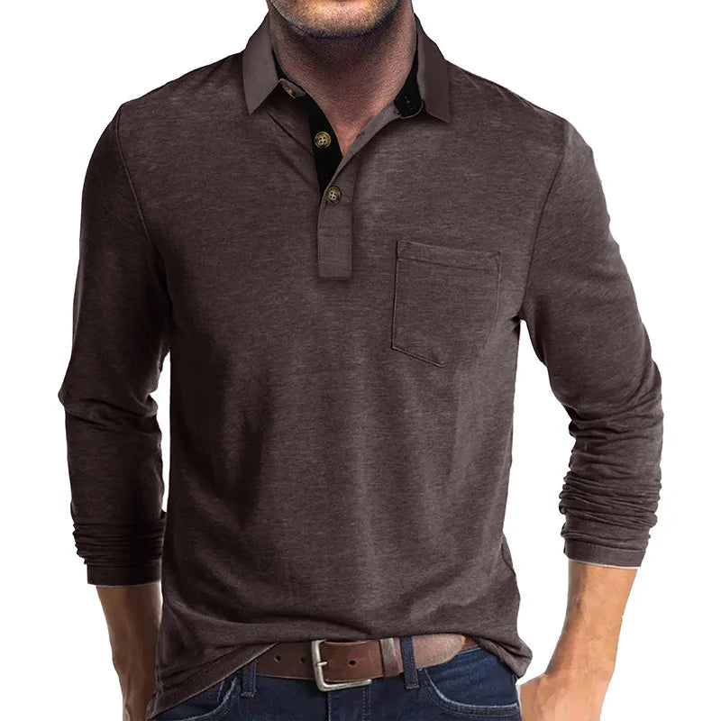 Jörg | Herren Langarmshirt in einfarbigem Design