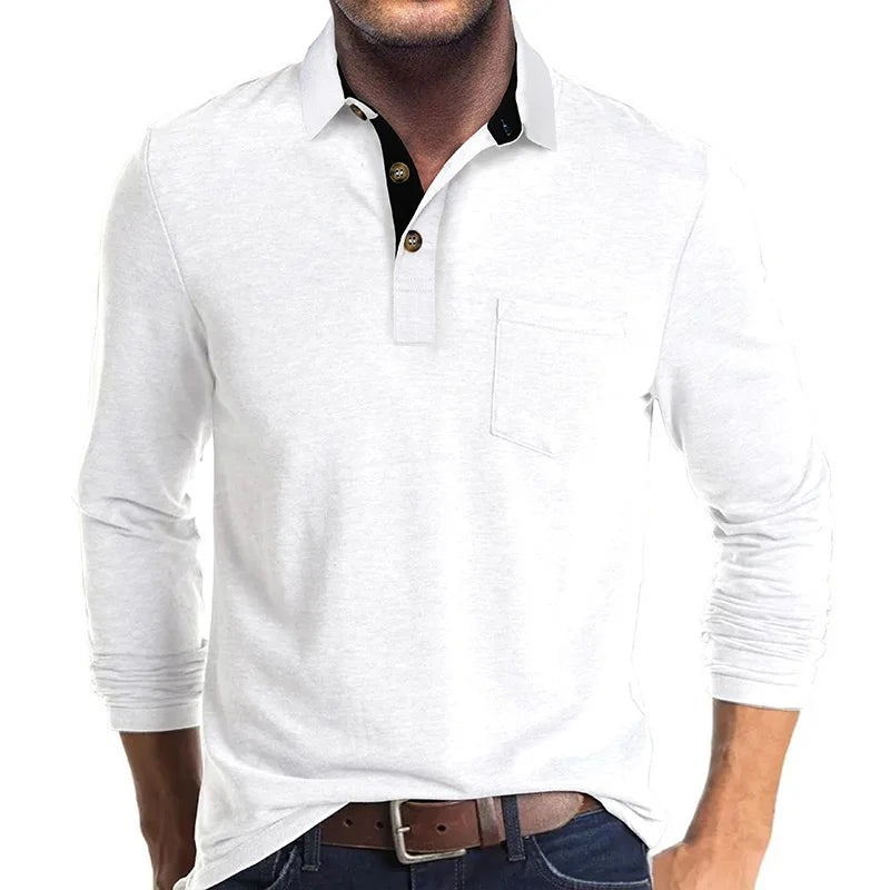 Jörg | Herren Langarmshirt in einfarbigem Design