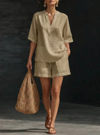 Melanie - Komfortables Sommer-Set mit Bluse und Shorts