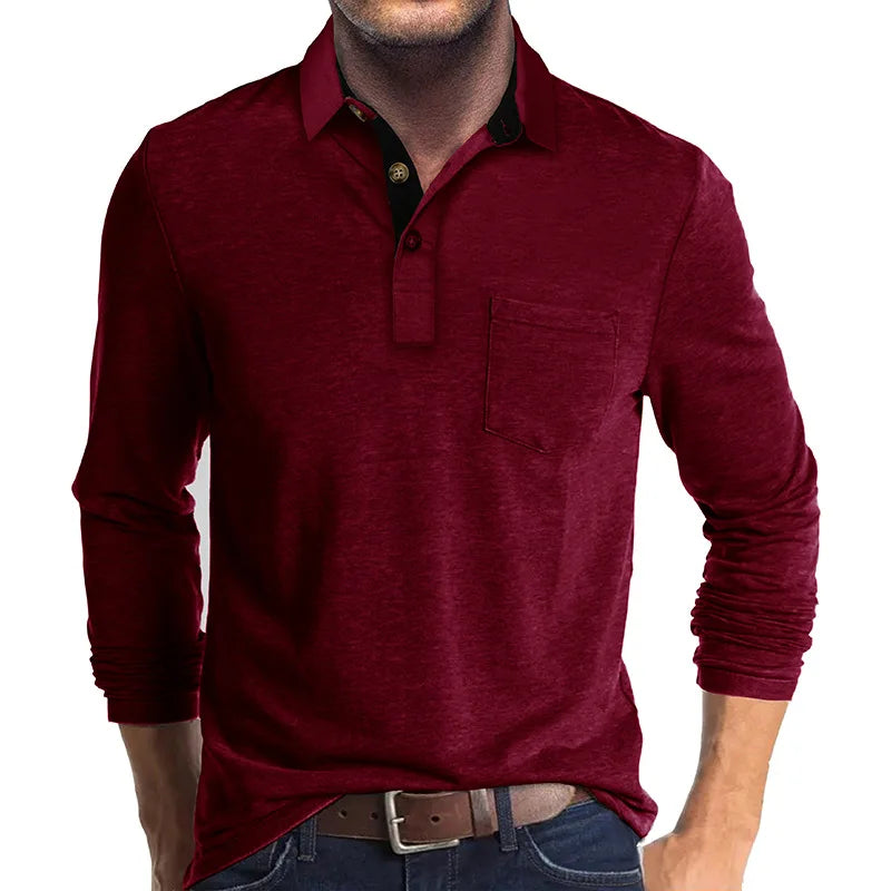Jörg | Herren Langarmshirt in einfarbigem Design