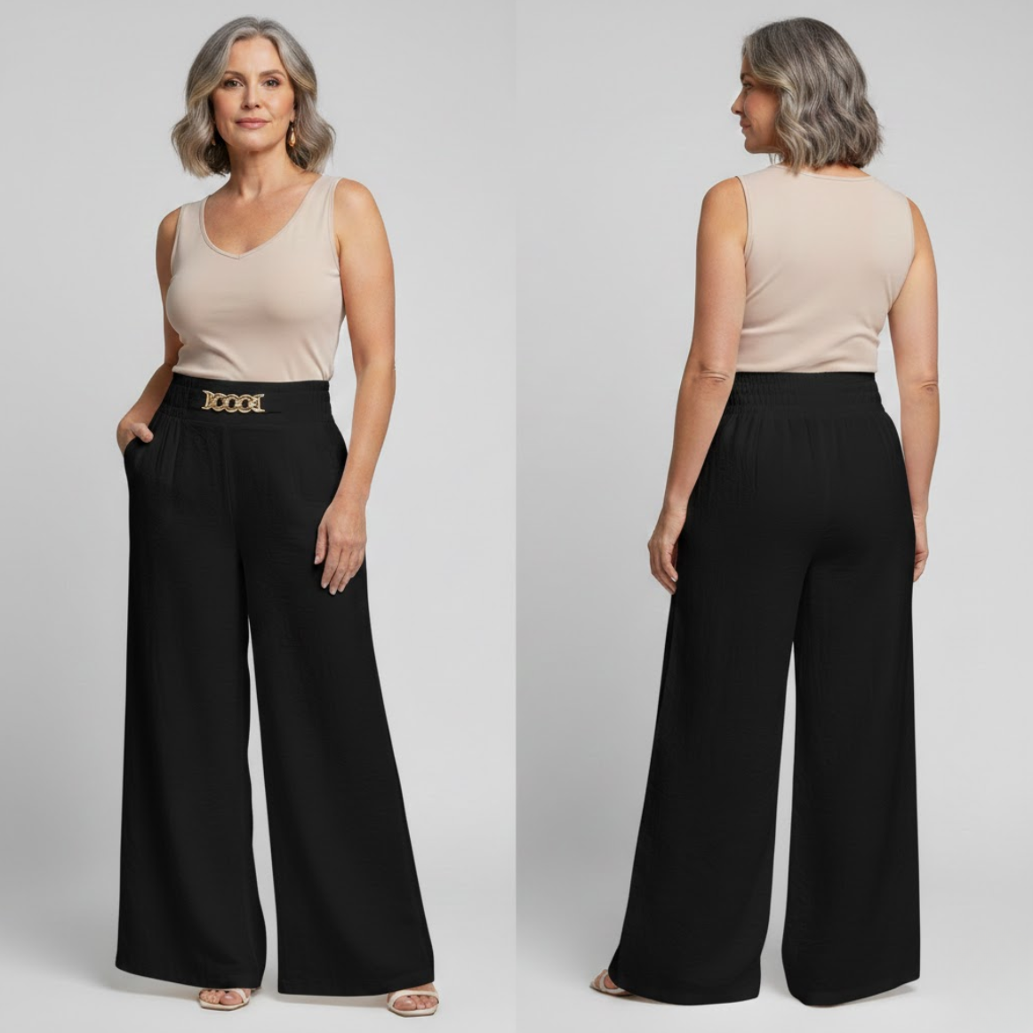 Évelyne™ — Hochtaillierte Weite Hose