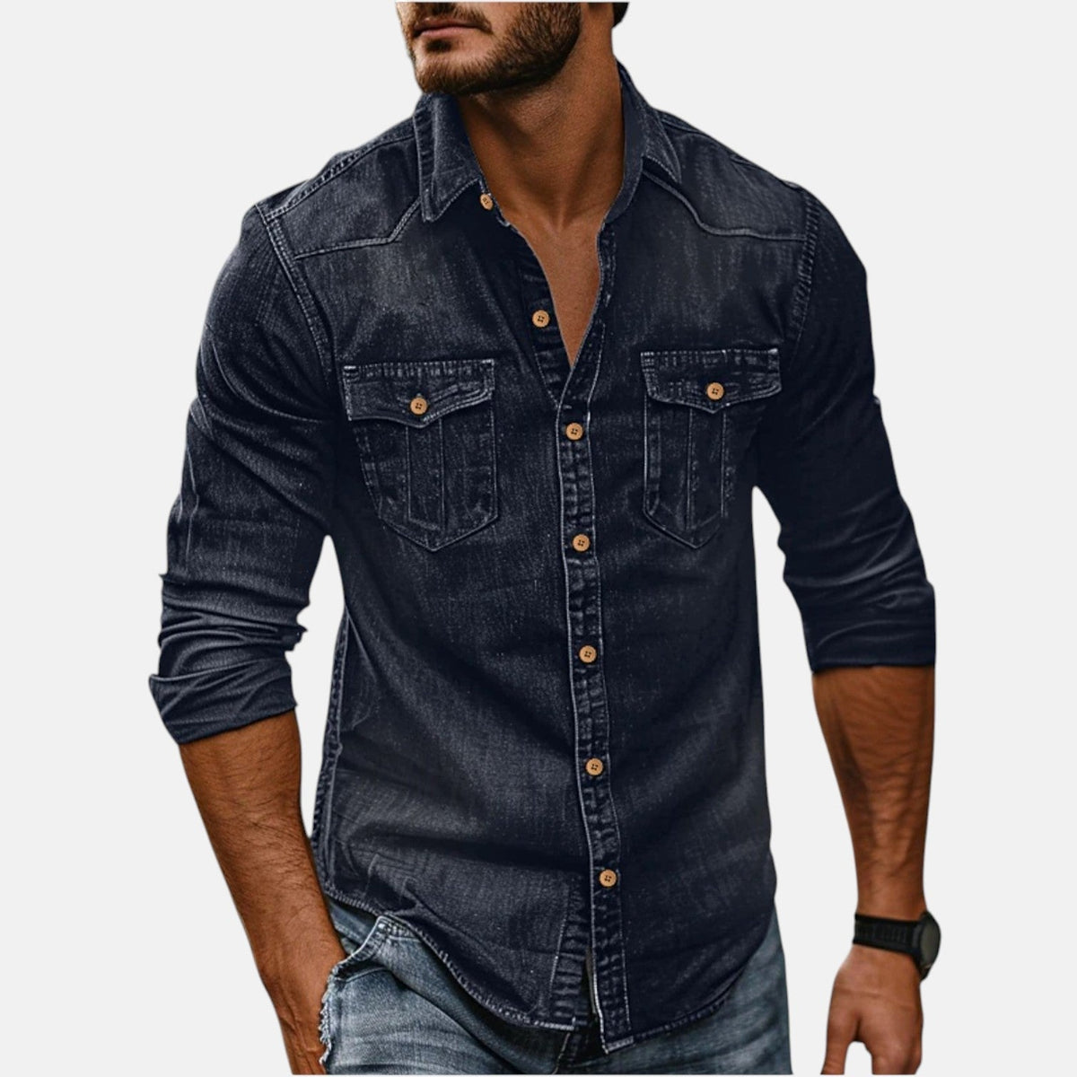 Simon | Vielseitiges und Modisches Herren-Denimhemd
