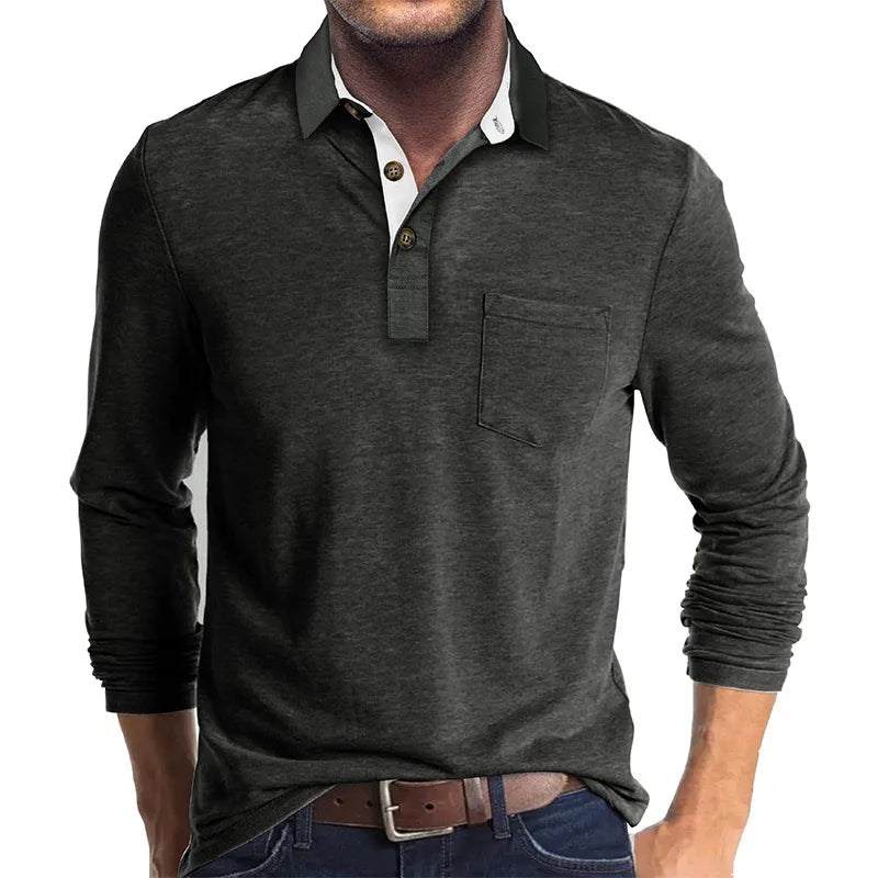 Jörg | Herren Langarmshirt in einfarbigem Design