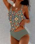 Madeleine | Retro Floral Print Tankini Set
