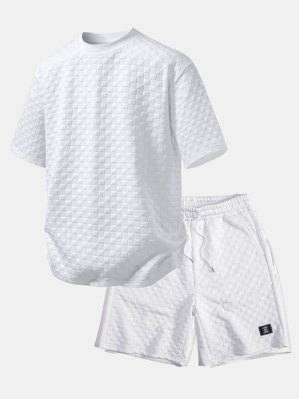 Bequemes T-Shirt mit Karomuster und Jacquard-Shorts im Karodesign