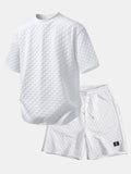 Bequemes T-Shirt mit Karomuster und Jacquard-Shorts im Karodesign
