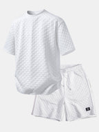 Bequemes T-Shirt mit Karomuster und Jacquard-Shorts im Karodesign