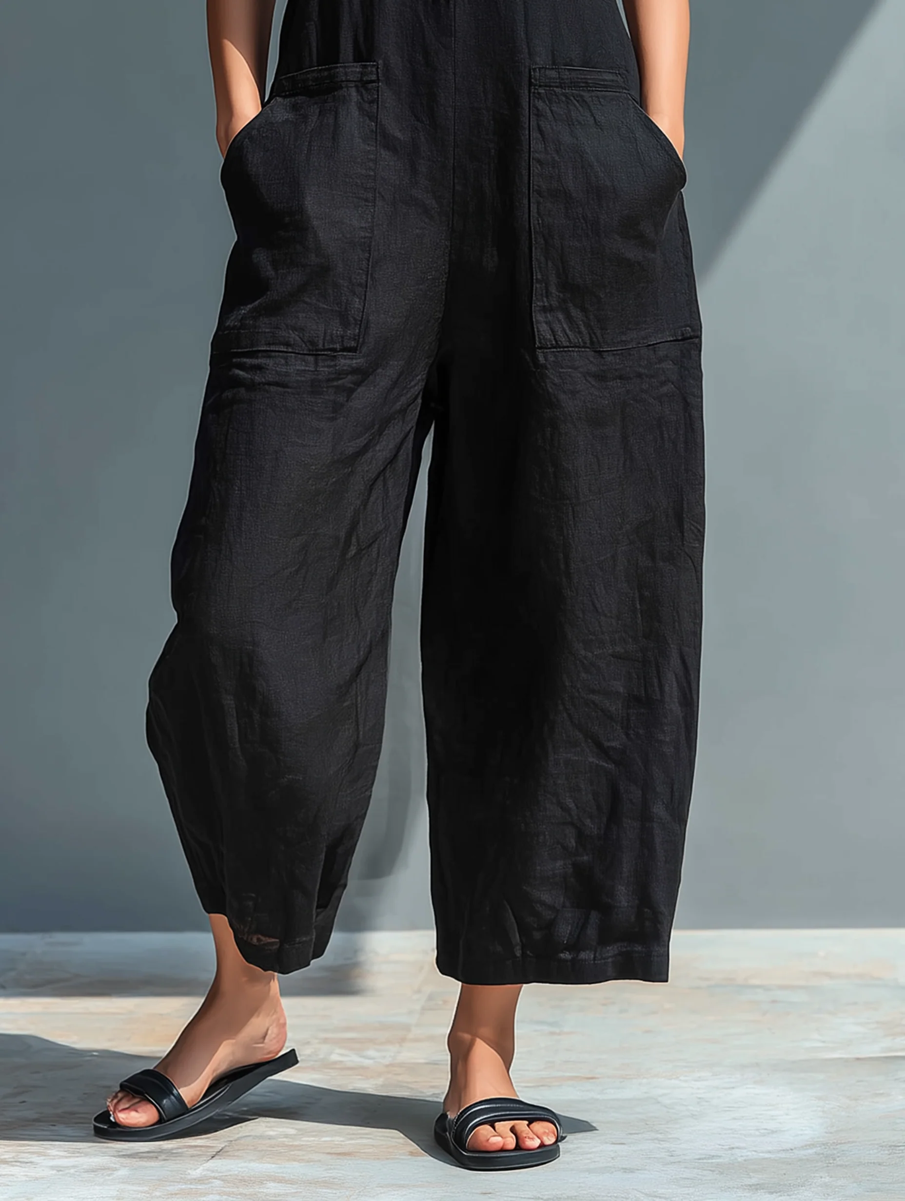 Lila ärmelloser Jumpsuit