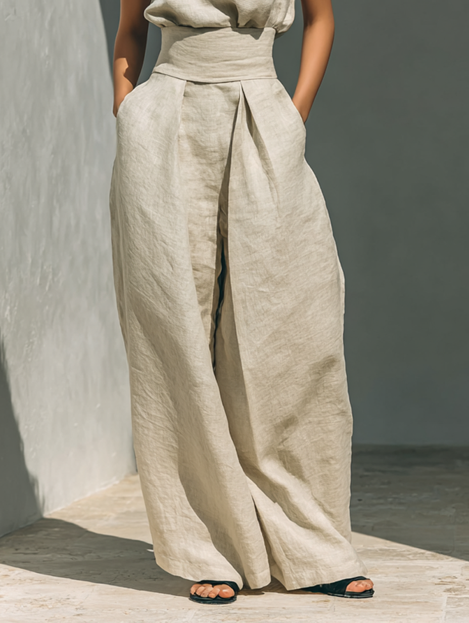 Sienna Ärmelloses Top und Weite-Hose Set