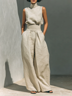 Sienna Ärmelloses Top und Weite-Hose Set