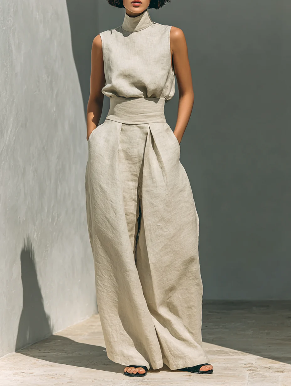 Sienna Ärmelloses Top und Weite-Hose Set
