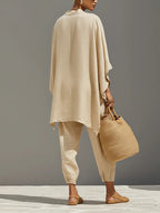 Kiera Asymmetrisches Saum Top und Jogger Hosen Anzug