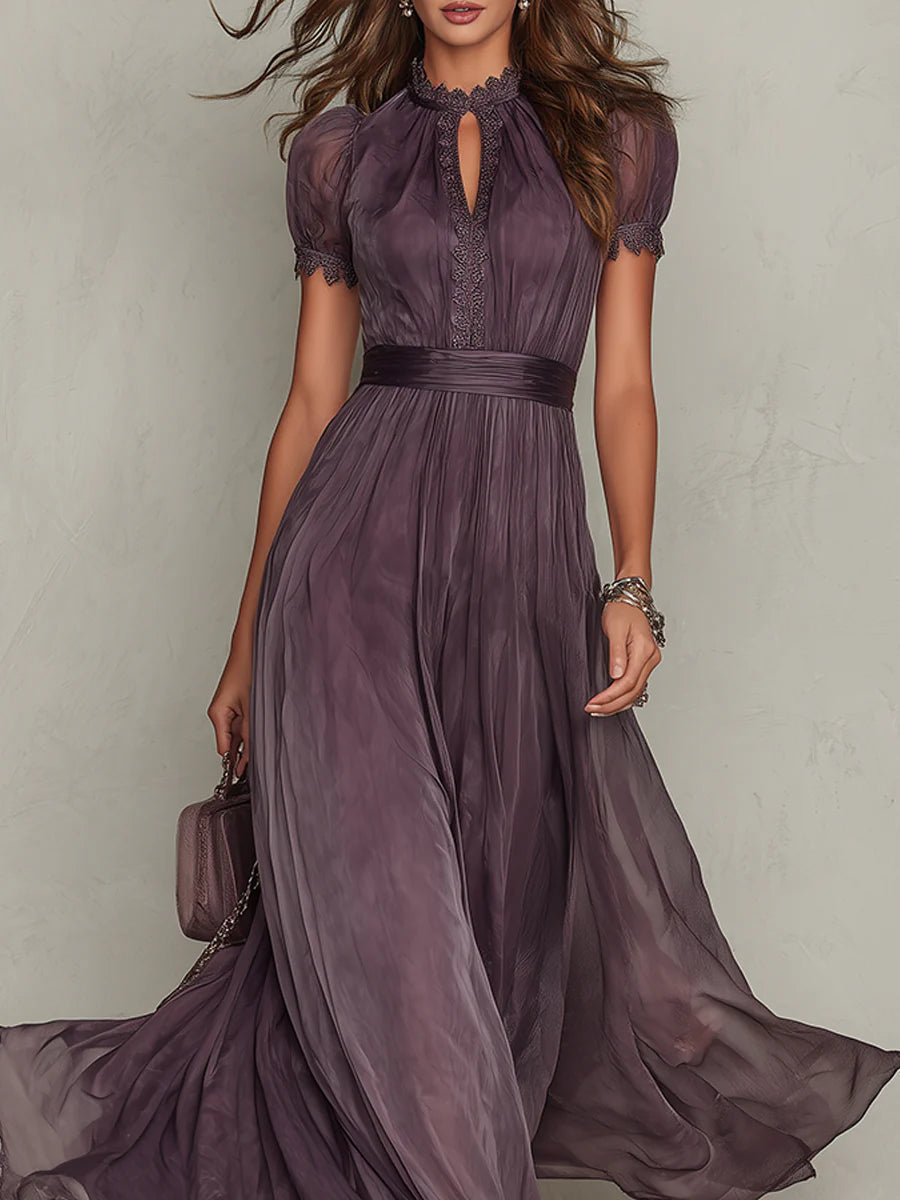 Olivia | Elegantly Vintage Chiffon Maxi Dress