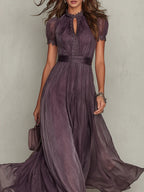Olivia | Elegantly Vintage Chiffon Maxi Dress
