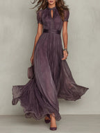 Olivia | Elegantly Vintage Chiffon Maxi Dress