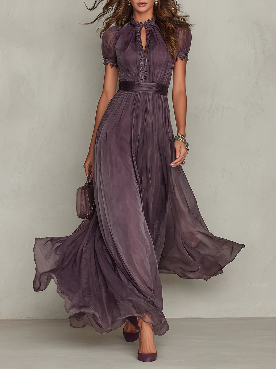 Olivia | Elegantly Vintage Chiffon Maxi Dress
