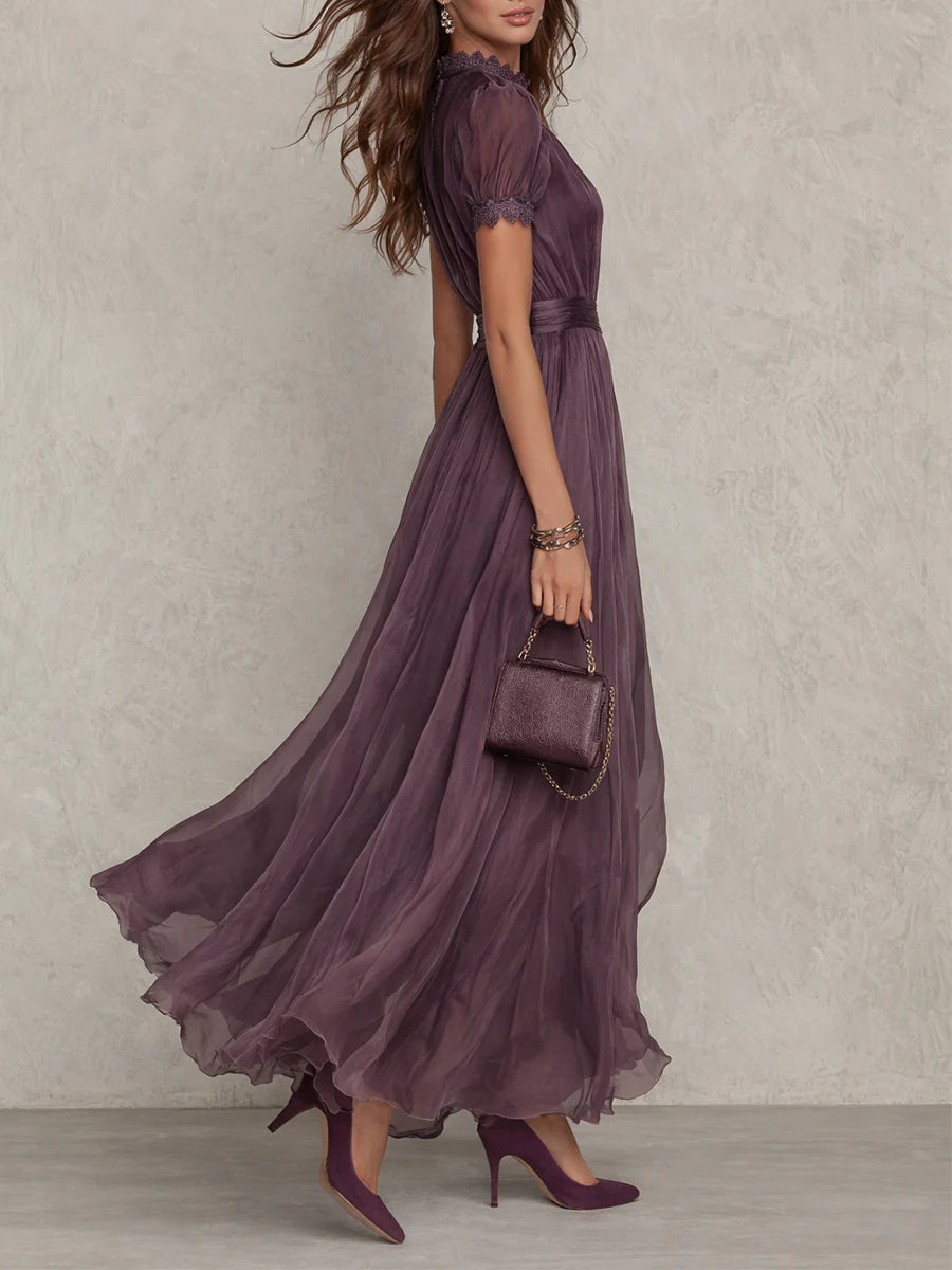 Olivia | Elegantly Vintage Chiffon Maxi Dress
