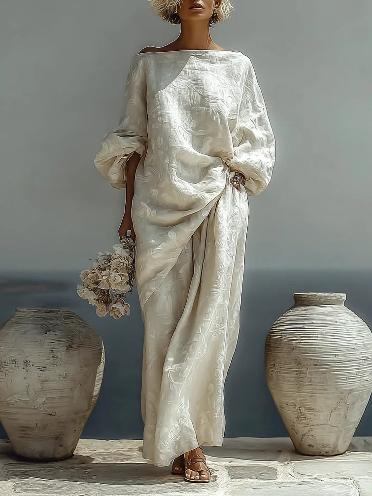 Isabella Texturiertes Oberteil und Weite-Hosen Set