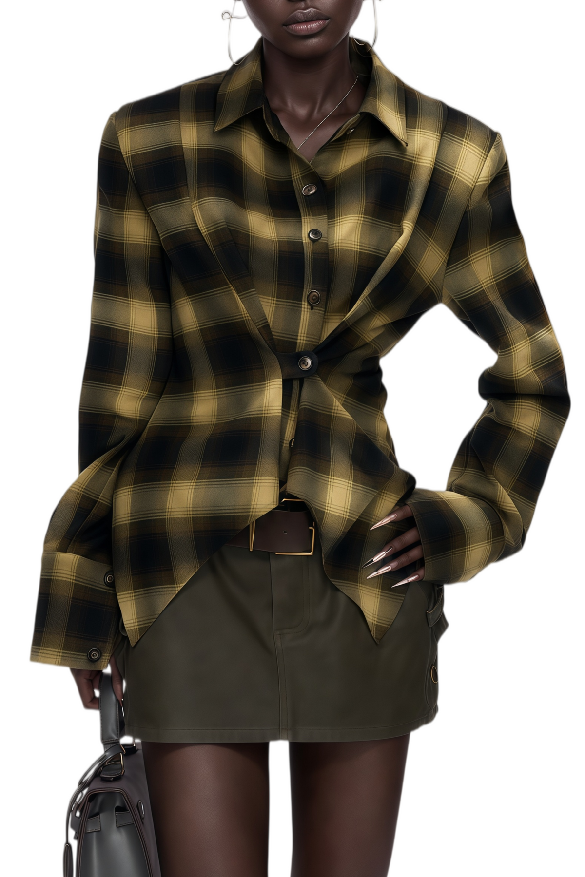 Yara Gelbe Asymmetrische Karobluse mit Revers