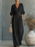 Alessia | Eleganter V-Ausschnitt Jumpsuit mit Hoher Taille