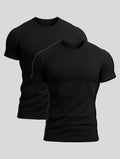 2er-Pack Schwarze T-Shirts | Aleano