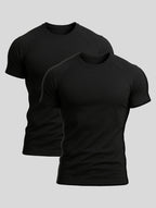 2er-Pack Schwarze T-Shirts | Aleano