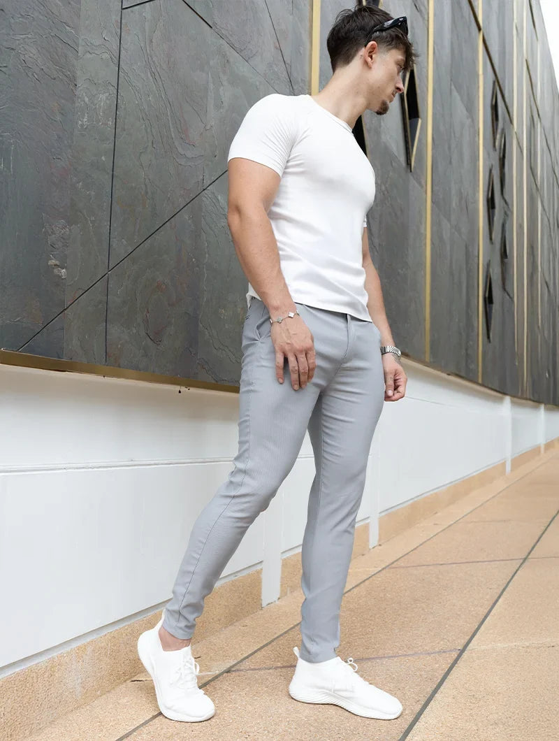 Noa Stretch Pants - Light Gray
