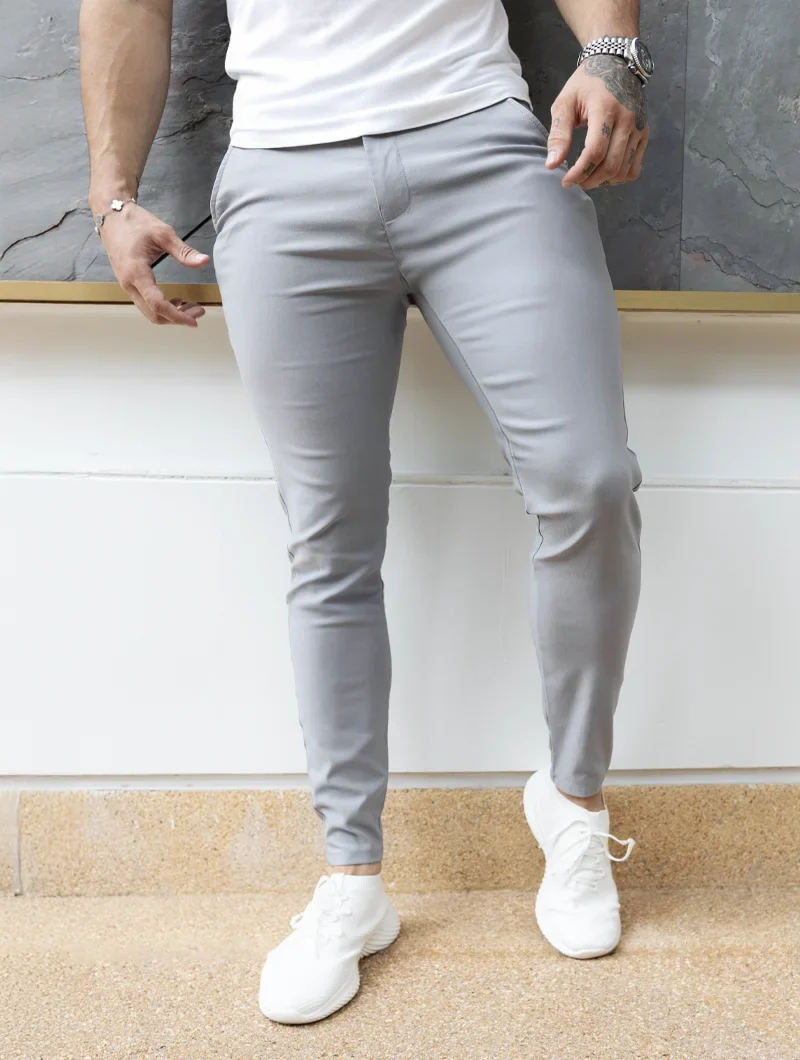 Noa Stretch Pants - Light Gray