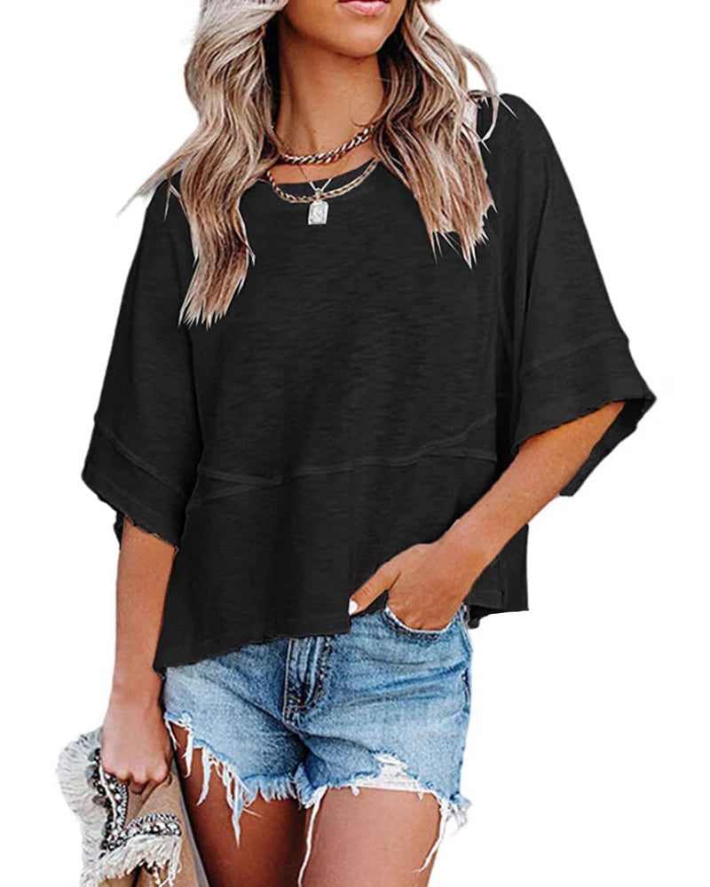Liselotte | Lässiges T-Shirt mit Glockenärmeln